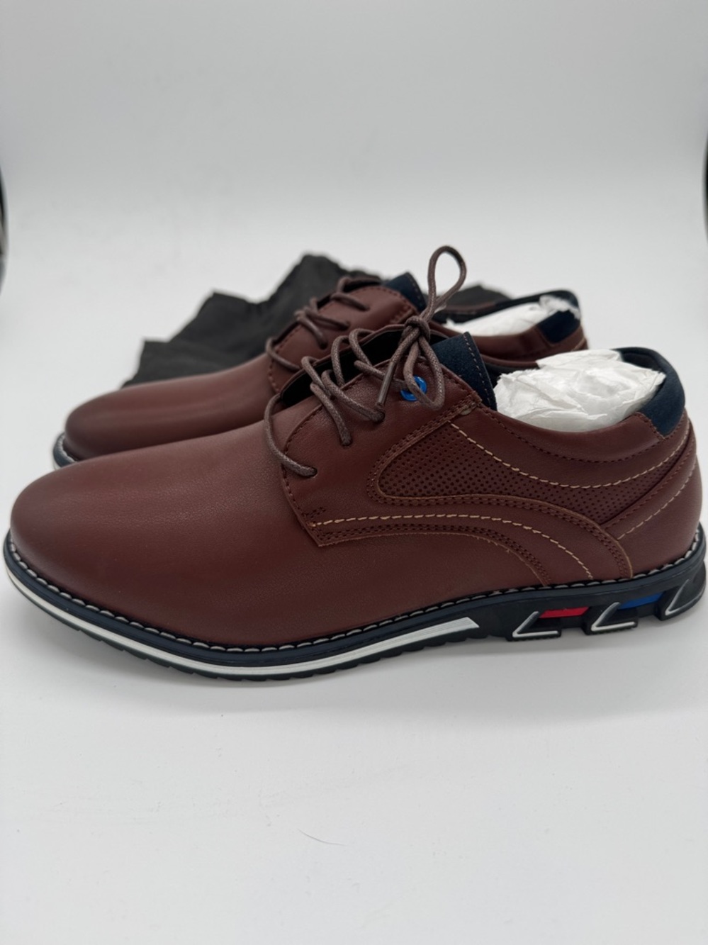 Gatsby Lisse Brown Leather Oxford Dress Shoes Business Comfort